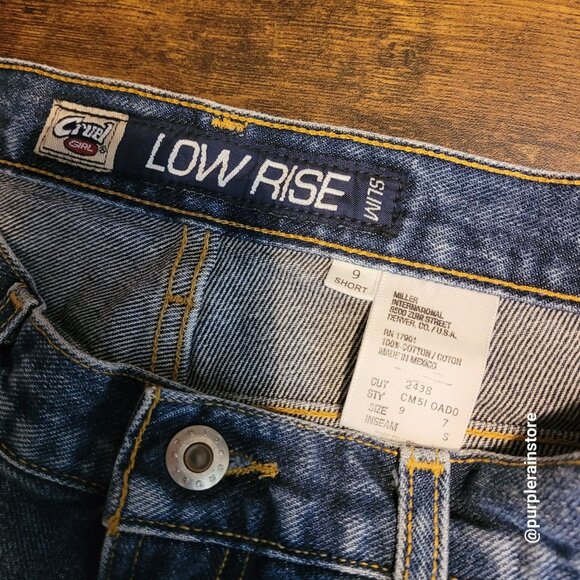 Vtg Cruel Girl Jeans 9 S Low Rise Slim Medium Dark Wash Denim Y2K Western - Picture 4 of 11